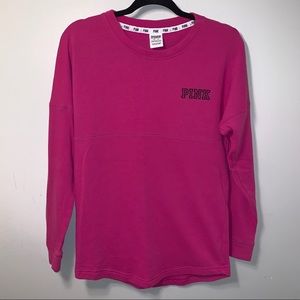Pink VS Spirit Jersey Long Sleeve in Hot Pink